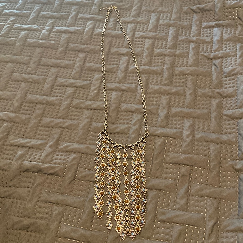 Lia Sophia silver statement necklace